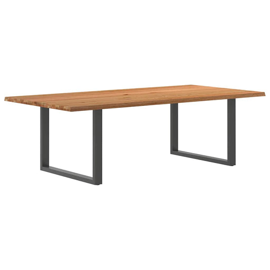 Eettafel rechthoekig 240x120x74 cm massief eikenhout lichtbruin