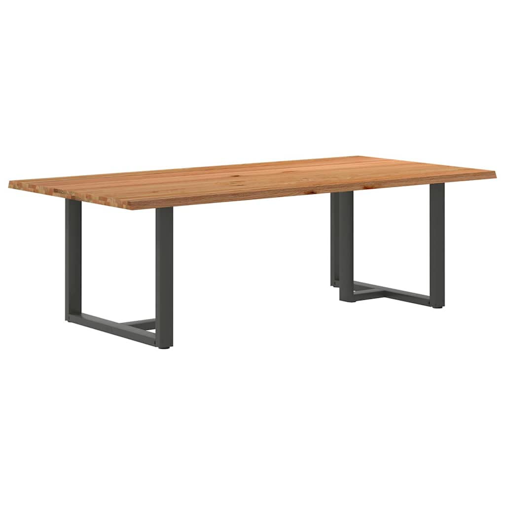 Eettafel rechthoekig 240x120x74 cm massief eikenhout lichtbruin