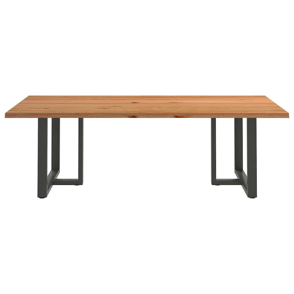 Eettafel rechthoekig 240x120x74 cm massief eikenhout lichtbruin