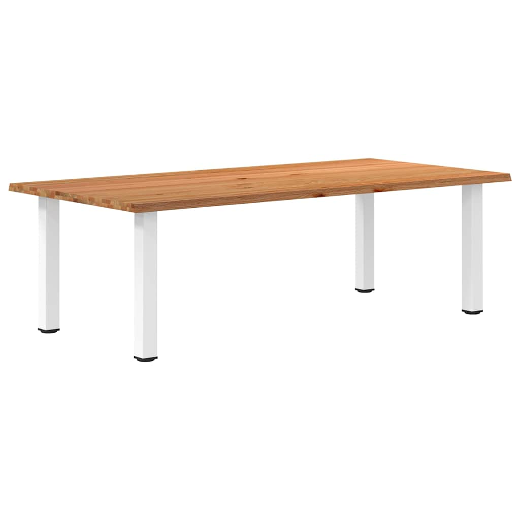 Eettafel rechthoekig 240x120x74 cm massief eikenhout lichtbruin