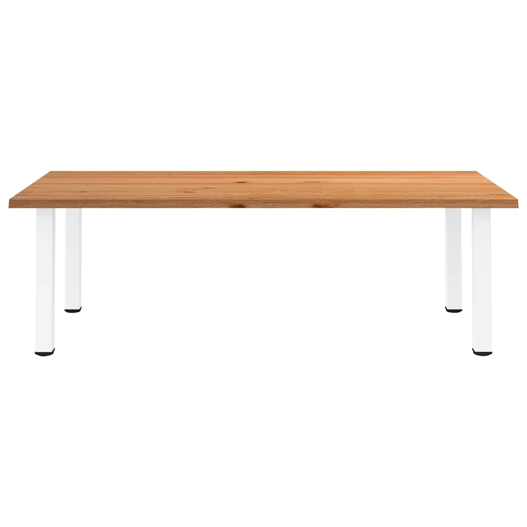 Eettafel rechthoekig 240x120x74 cm massief eikenhout lichtbruin