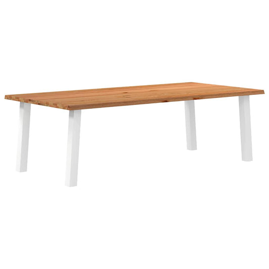 Eettafel rechthoekig 240x120x74 cm massief eikenhout lichtbruin