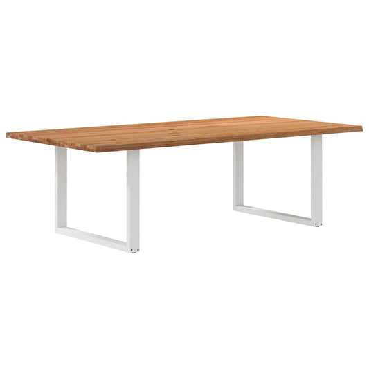 Eettafel rechthoekig 240x120x74 cm massief eikenhout lichtbruin