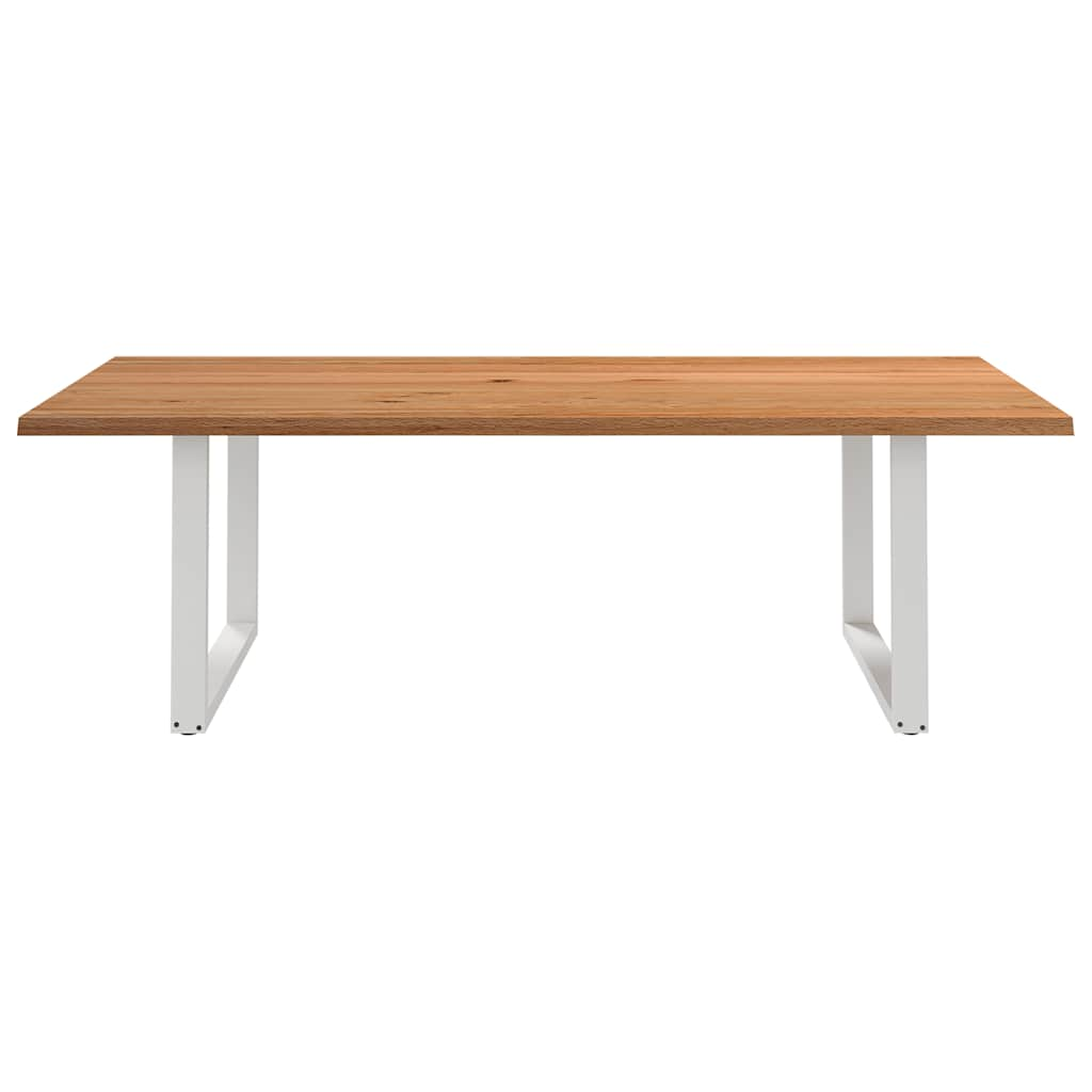 Eettafel rechthoekig 240x120x74 cm massief eikenhout lichtbruin