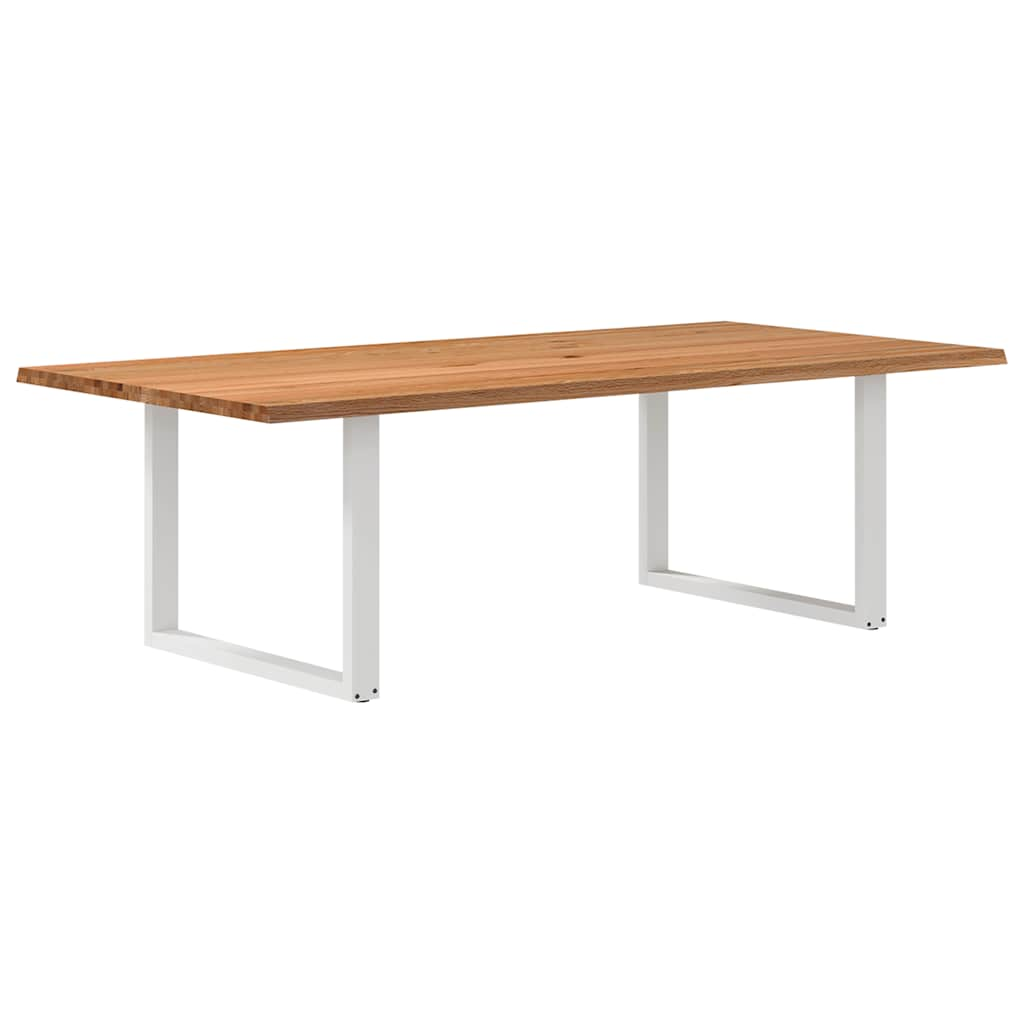 Eettafel rechthoekig 240x120x74 cm massief eikenhout lichtbruin