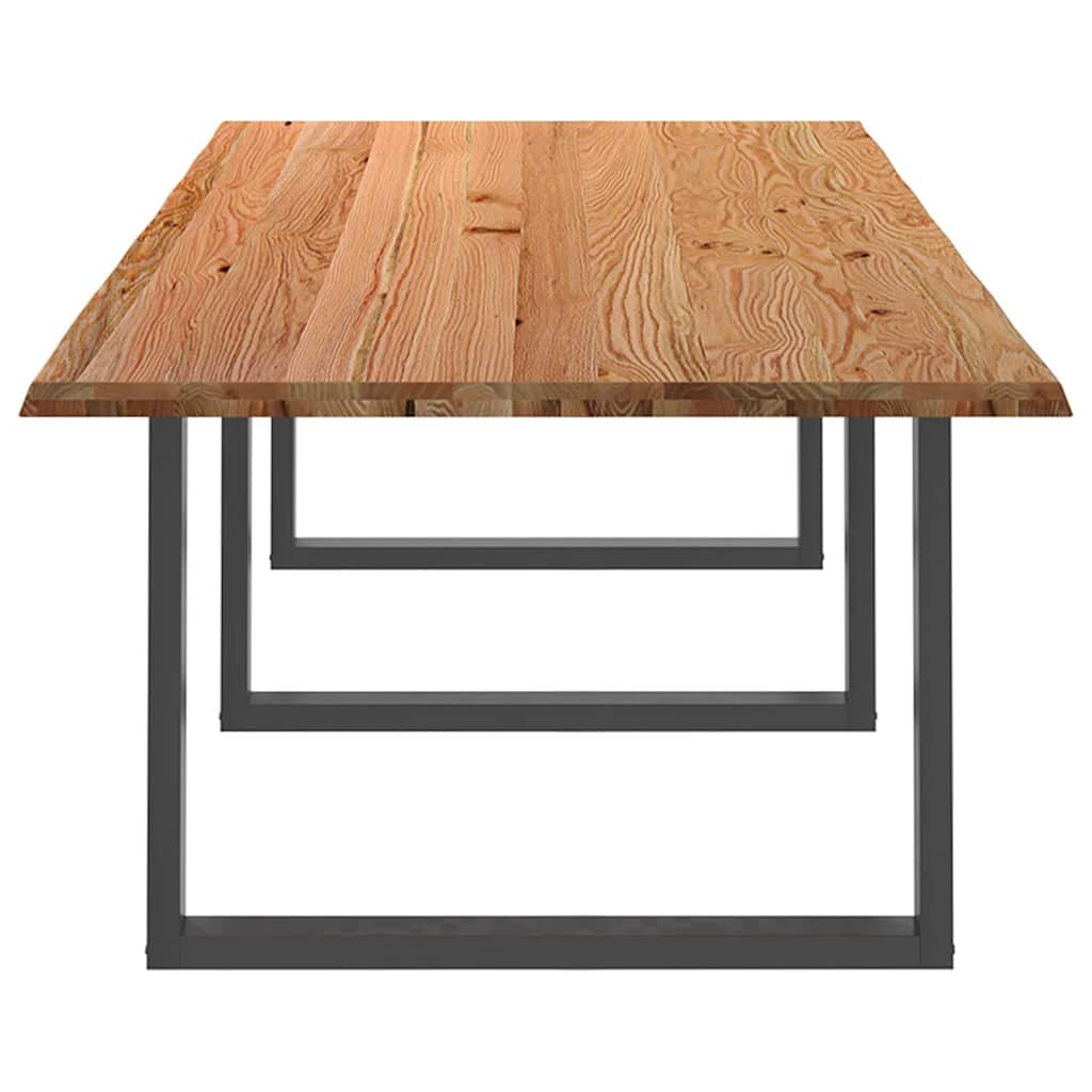 Eettafel rechthoekig 280x120x74 cm massief eikenhout lichtbruin