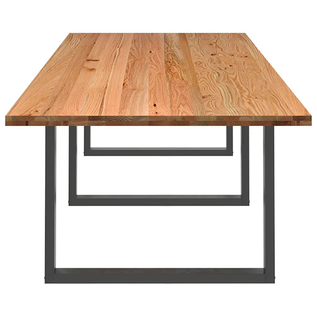 Eettafel rechthoekig 320x120x74 cm massief eikenhout lichtbruin