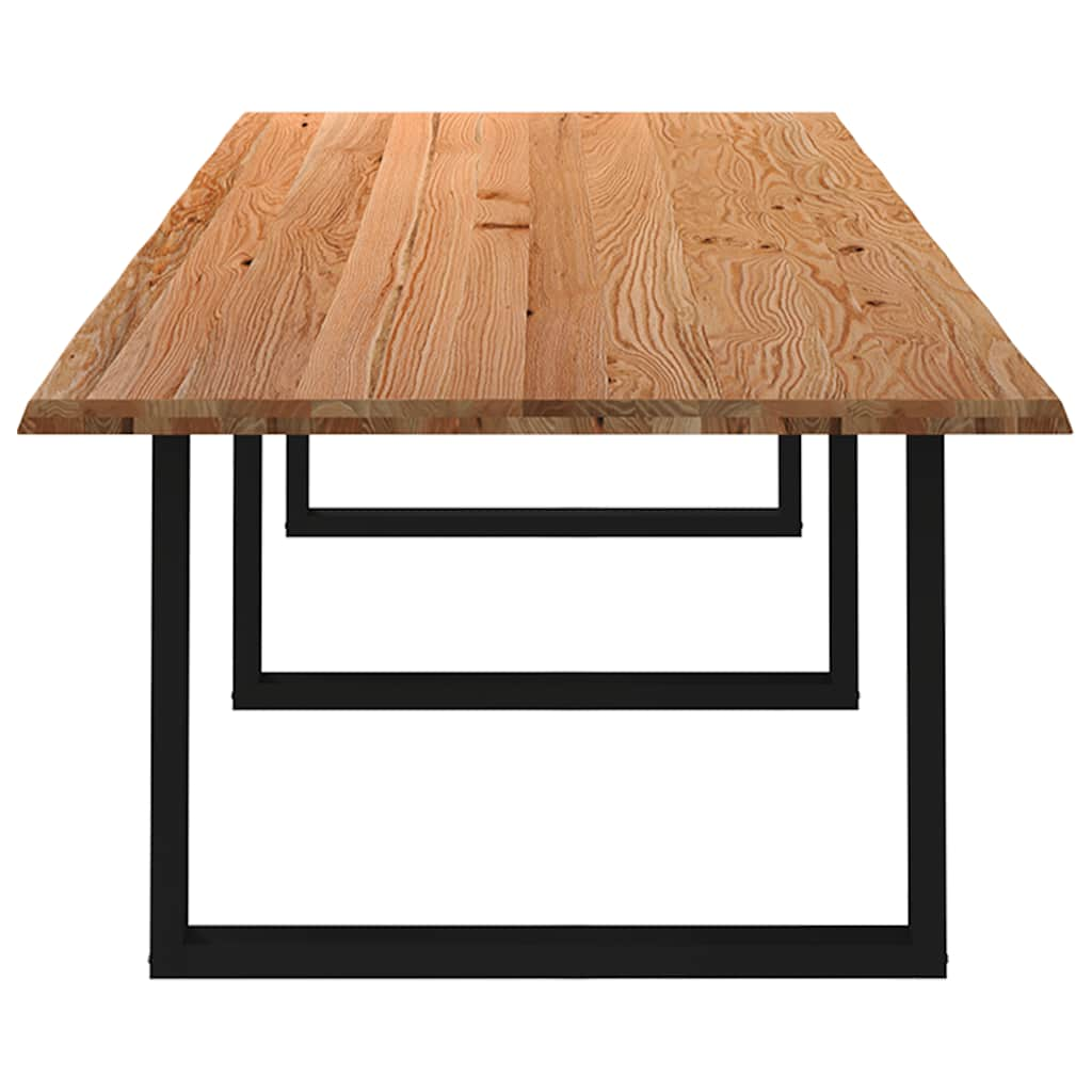 Eettafel rechthoekig 320x120x74 cm massief eikenhout lichtbruin