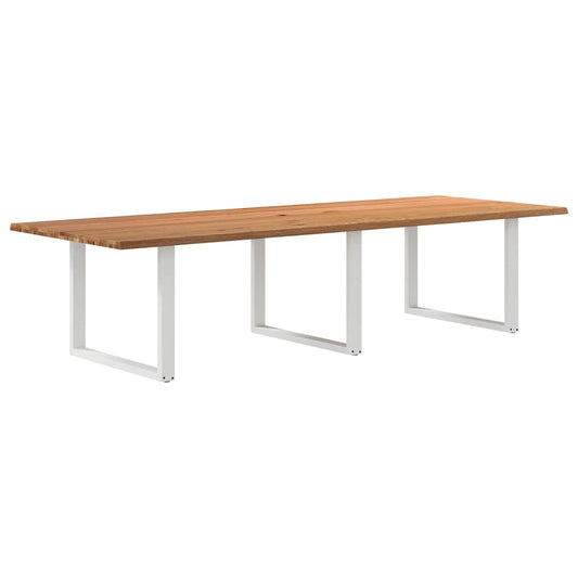 Eettafel rechthoekig 320x120x74 cm massief eikenhout lichtbruin