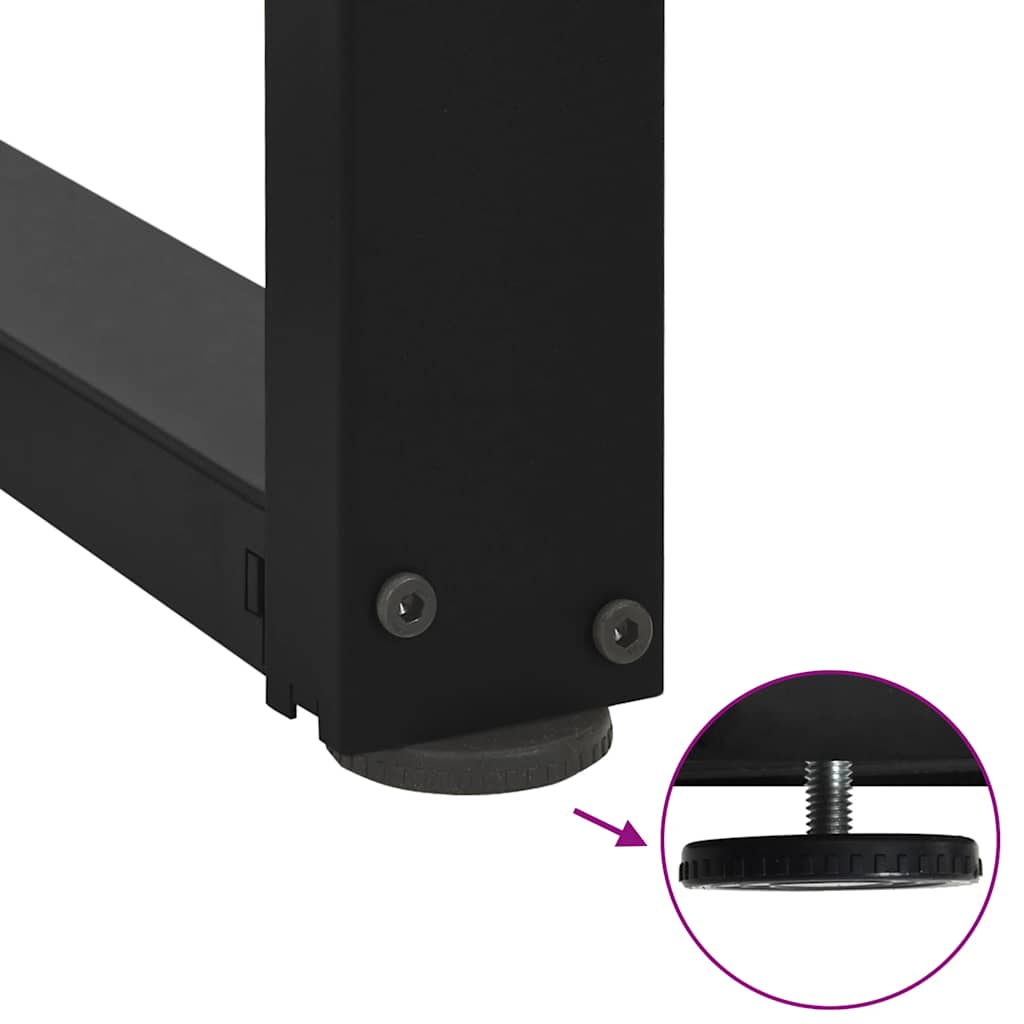 Eettafelpoten 2 st T-vormig 90x35x(72-73) cm staal zwart