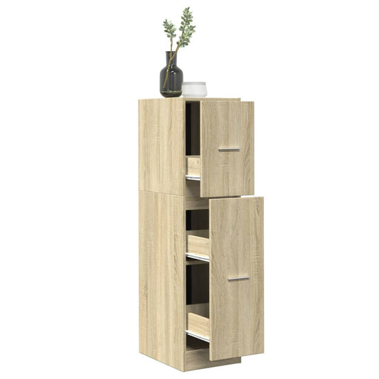 Apothekerskast 30x41x118 cm bewerkt hout sonoma eikenkleurig