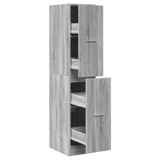 Apothekerskast 30x41x144,5 cm bewerkt hout grijs sonoma eiken