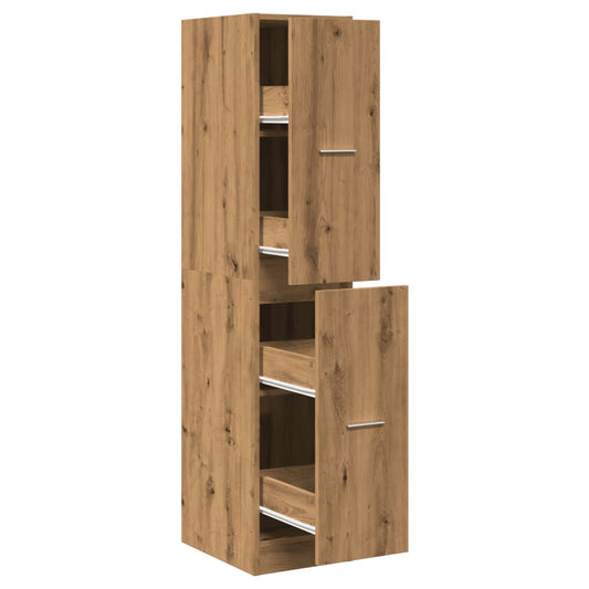 Apothekerskast 30x41x144,5 cm bewerkt hout artisanaal eiken