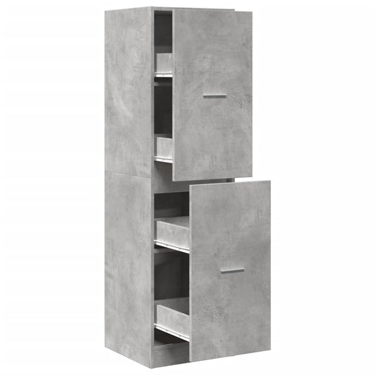 Apothekerskast 40x41x144,5 cm bewerkt hout betongrijs