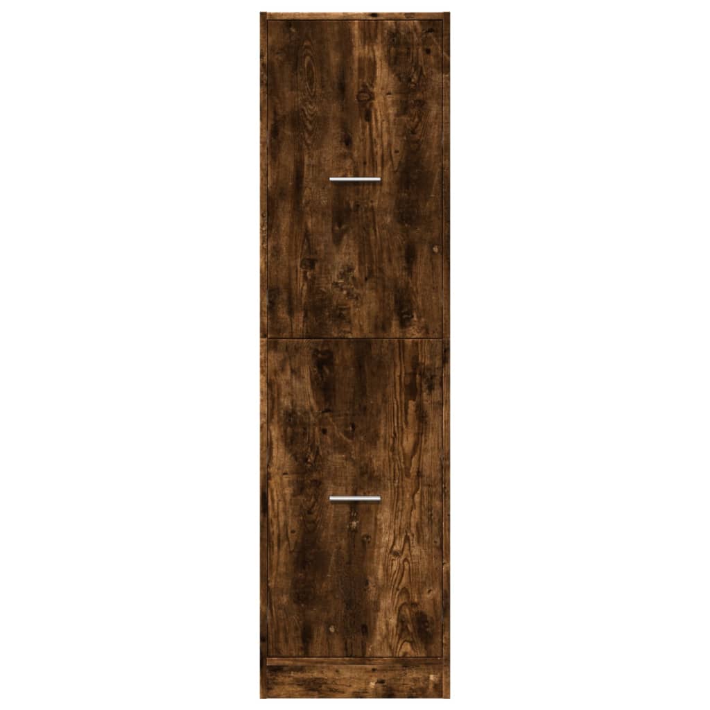 Apothekerskast 40x41x144,5 cm bewerkt hout gerookt eikenkleurig