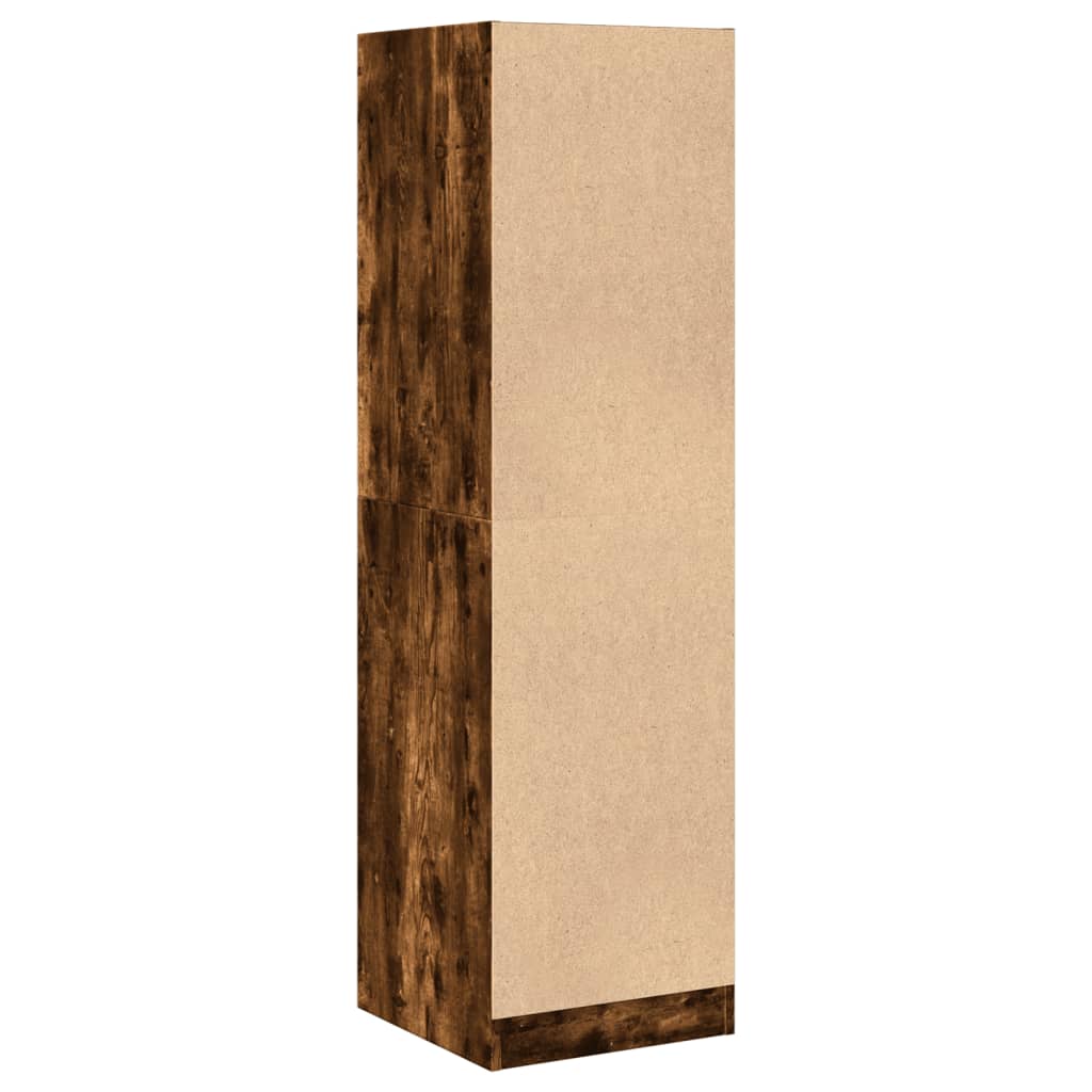 Apothekerskast 40x41x144,5 cm bewerkt hout gerookt eikenkleurig