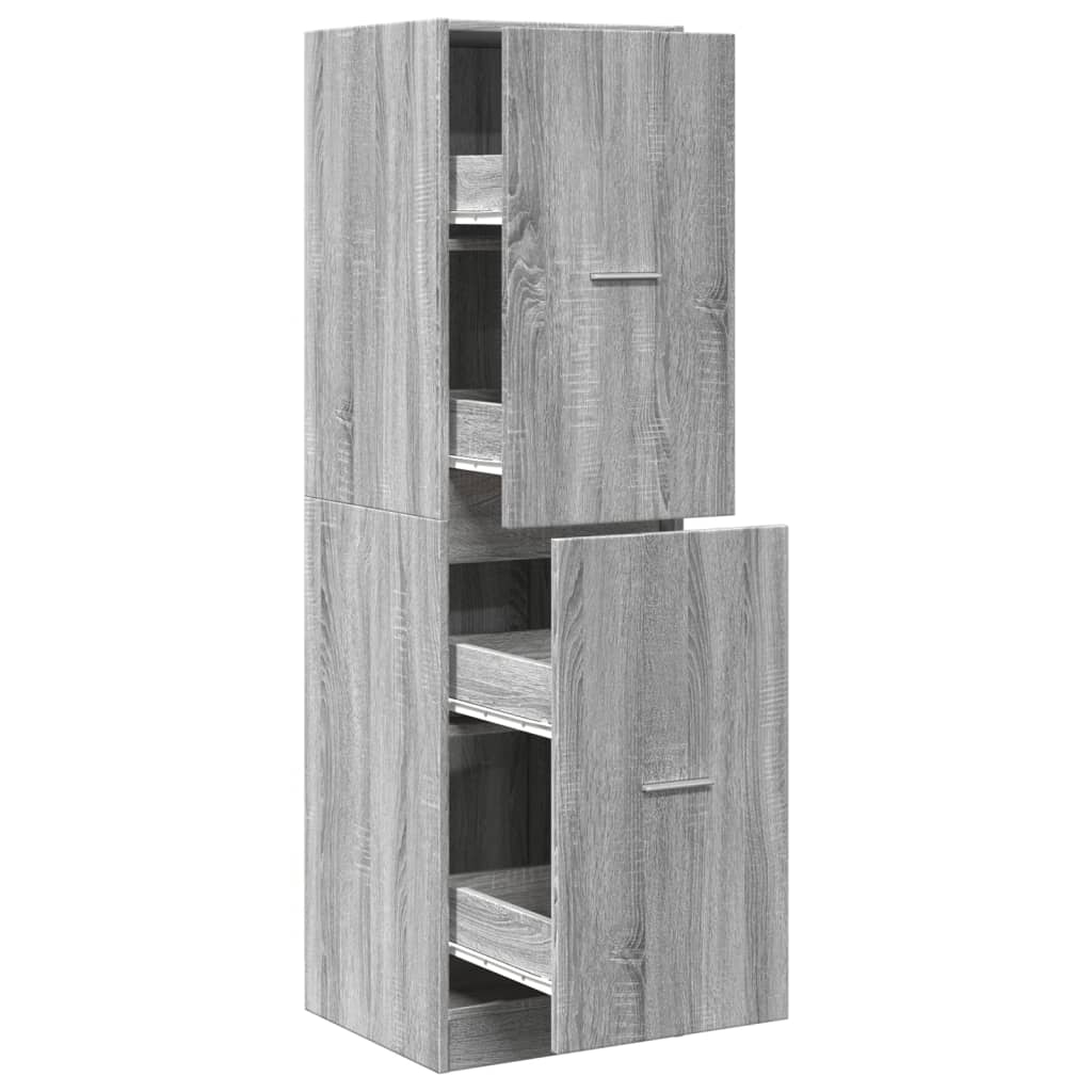 Apothekerskast 40x41x144,5 cm bewerkt hout grijs sonoma eiken