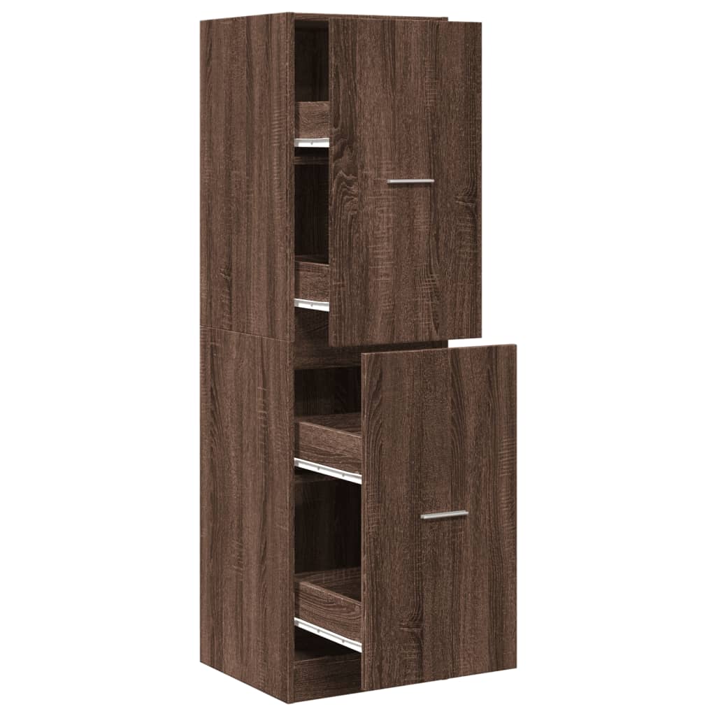 Apothekerskast 40x41x144,5 cm bewerkt hout bruin eikenkleurig