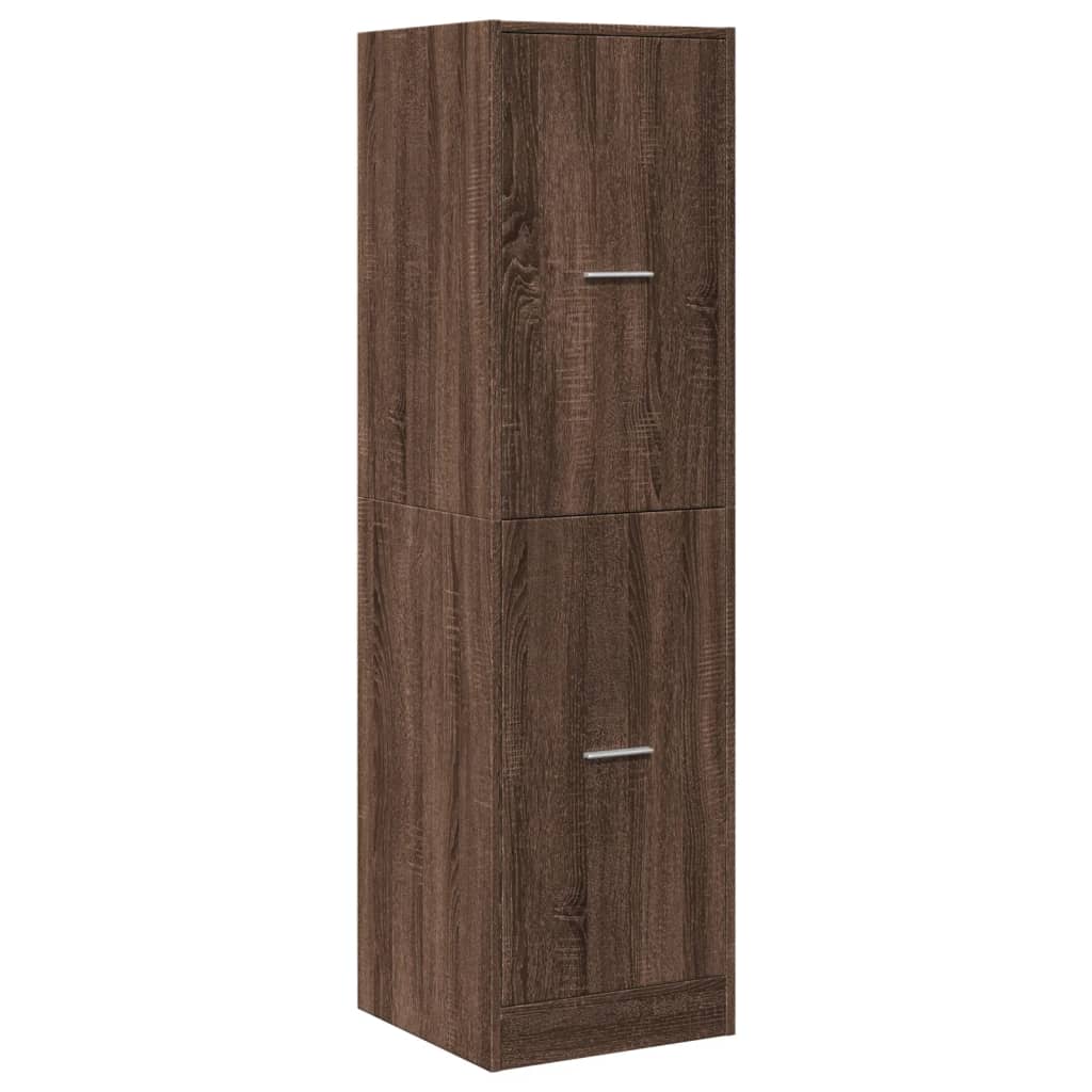 Apothekerskast 40x41x144,5 cm bewerkt hout bruin eikenkleurig