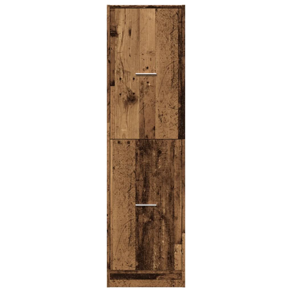 Apothekerskast 40x41x144,5 cm bewerkt hout oud houtkleurig