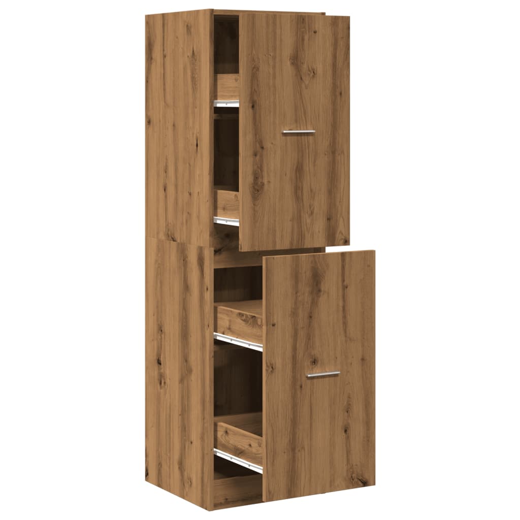 Apothekerskast 40x41x144,5 cm bewerkt hout artisanaal eiken