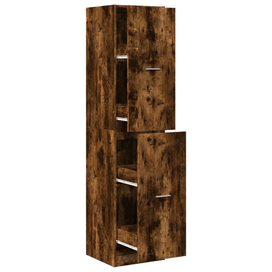 Apothekerskast 40x41x174,5 cm bewerkt hout gerookt eikenkleurig