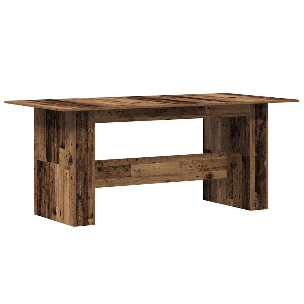 Eettafel 180x90x76 cm bewerkt hout oud houtkleurig