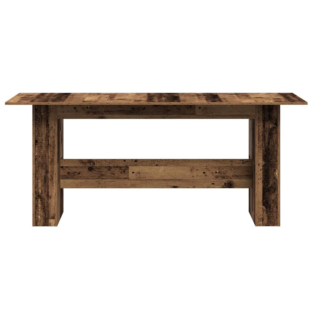 Eettafel 180x90x76 cm bewerkt hout oud houtkleurig