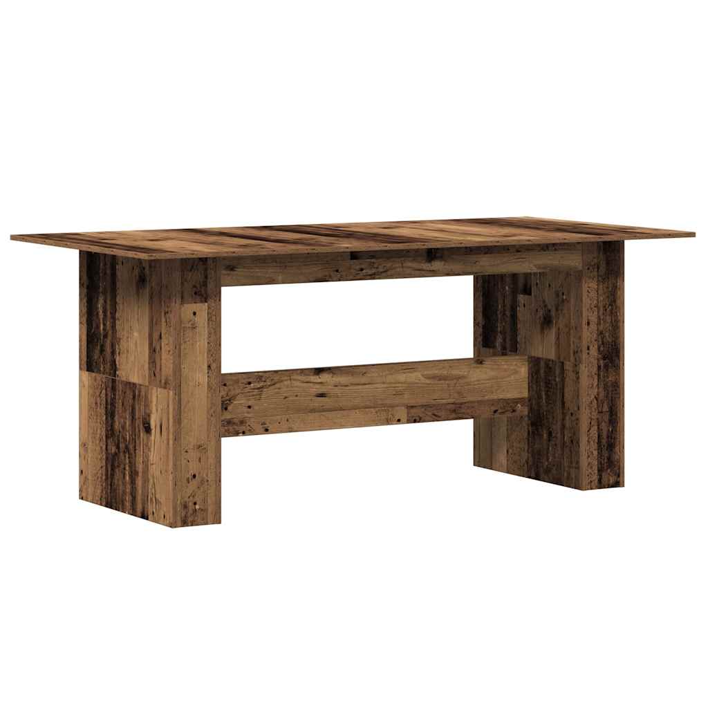 Eettafel 180x90x76 cm bewerkt hout oud houtkleurig