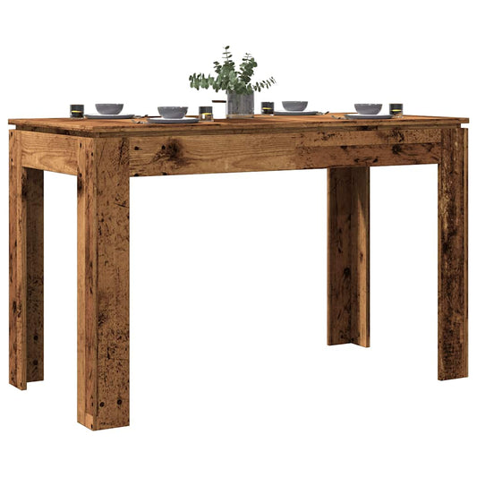 Eettafel 120x60x76 cm bewerkt hout oud houtkleurig