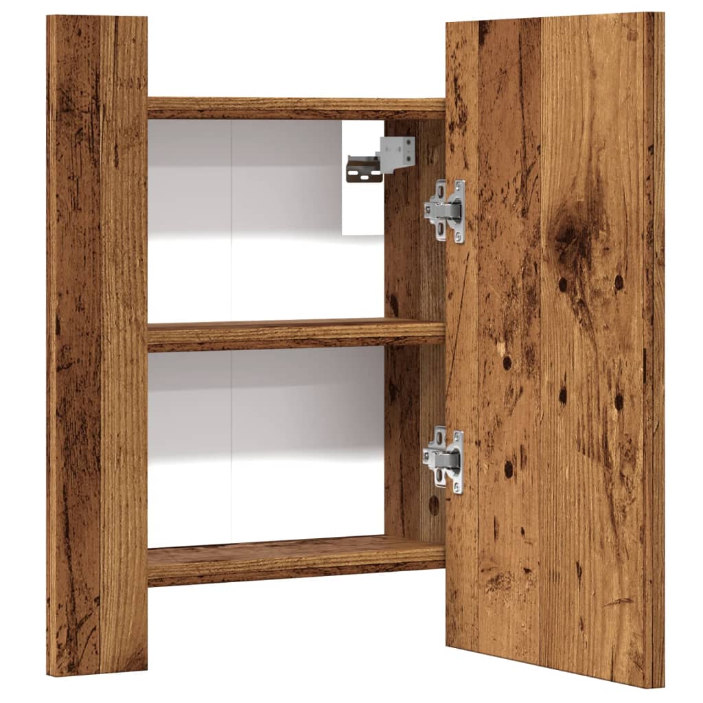 Badkamerspiegelkast LED 40x12x45 cm bewerkt hout oud hout