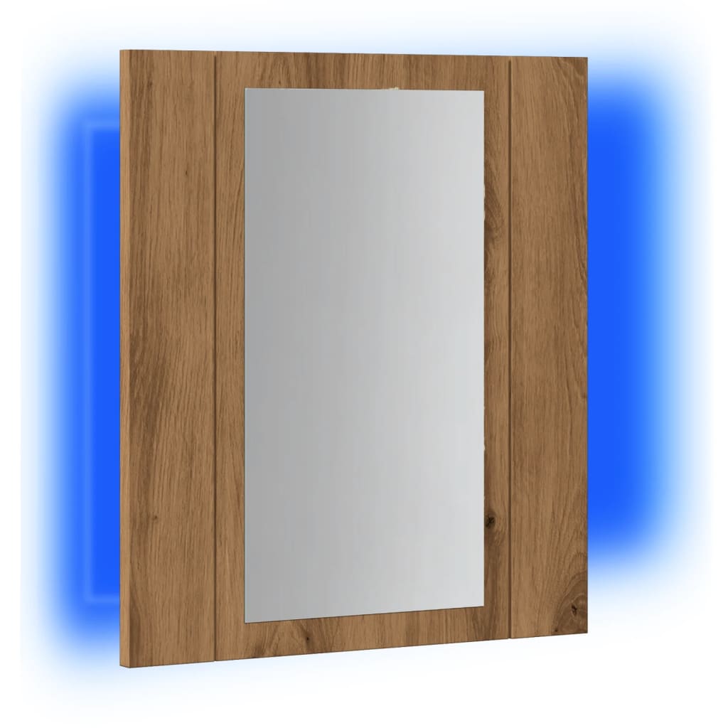 Badkamerspiegelkast LED 40x12x45 cm bewerkt hout artisan eiken