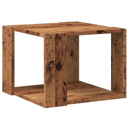 Salontafel 40x40x30 cm bewerkt hout oud houtkleurig