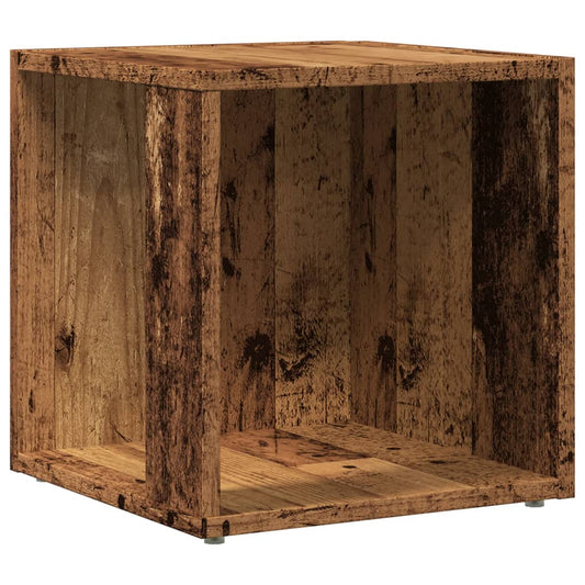 Bijzettafel 33x33x34 cm bewerkt hout oud houtkleurig