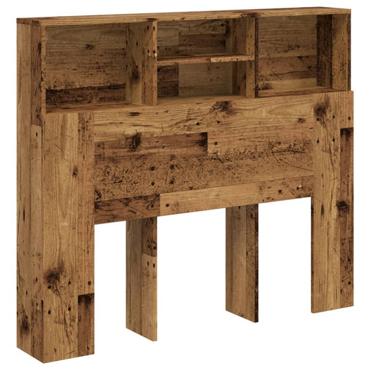 Hoofdbordkast 120x19x103,5 cm bewerkt hout oud houtkleurig