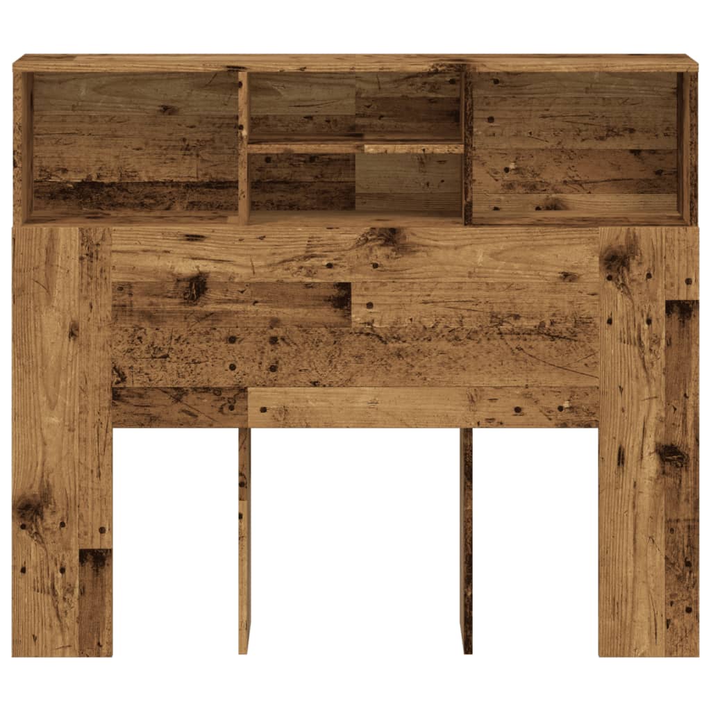 Hoofdbordkast 120x19x103,5 cm bewerkt hout oud houtkleurig