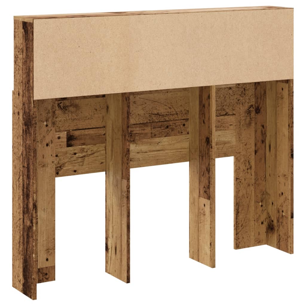 Hoofdbordkast 120x19x103,5 cm bewerkt hout oud houtkleurig