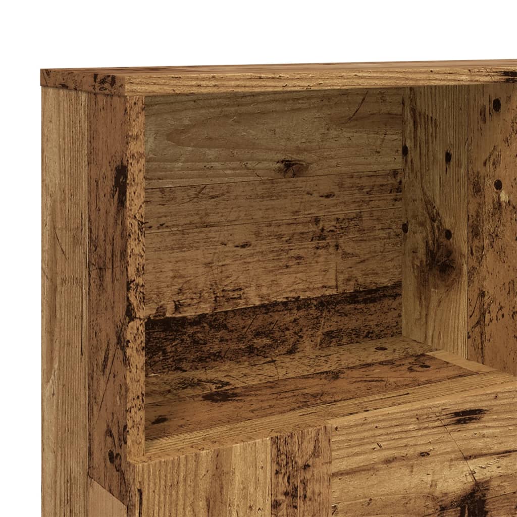 Hoofdbordkast 120x19x103,5 cm bewerkt hout oud houtkleurig