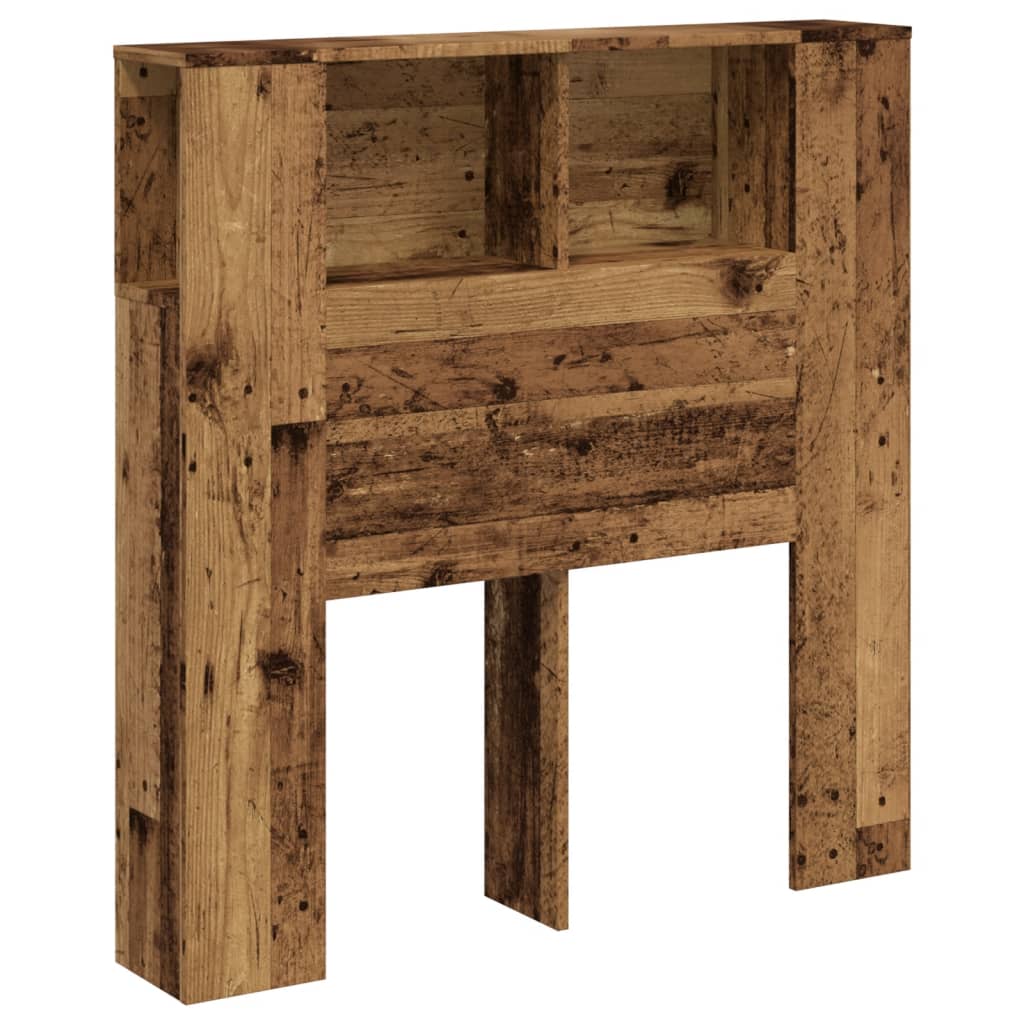 Hoofdbordkast 100x19x104,5 cm bewerkt hout oud houtkleurig