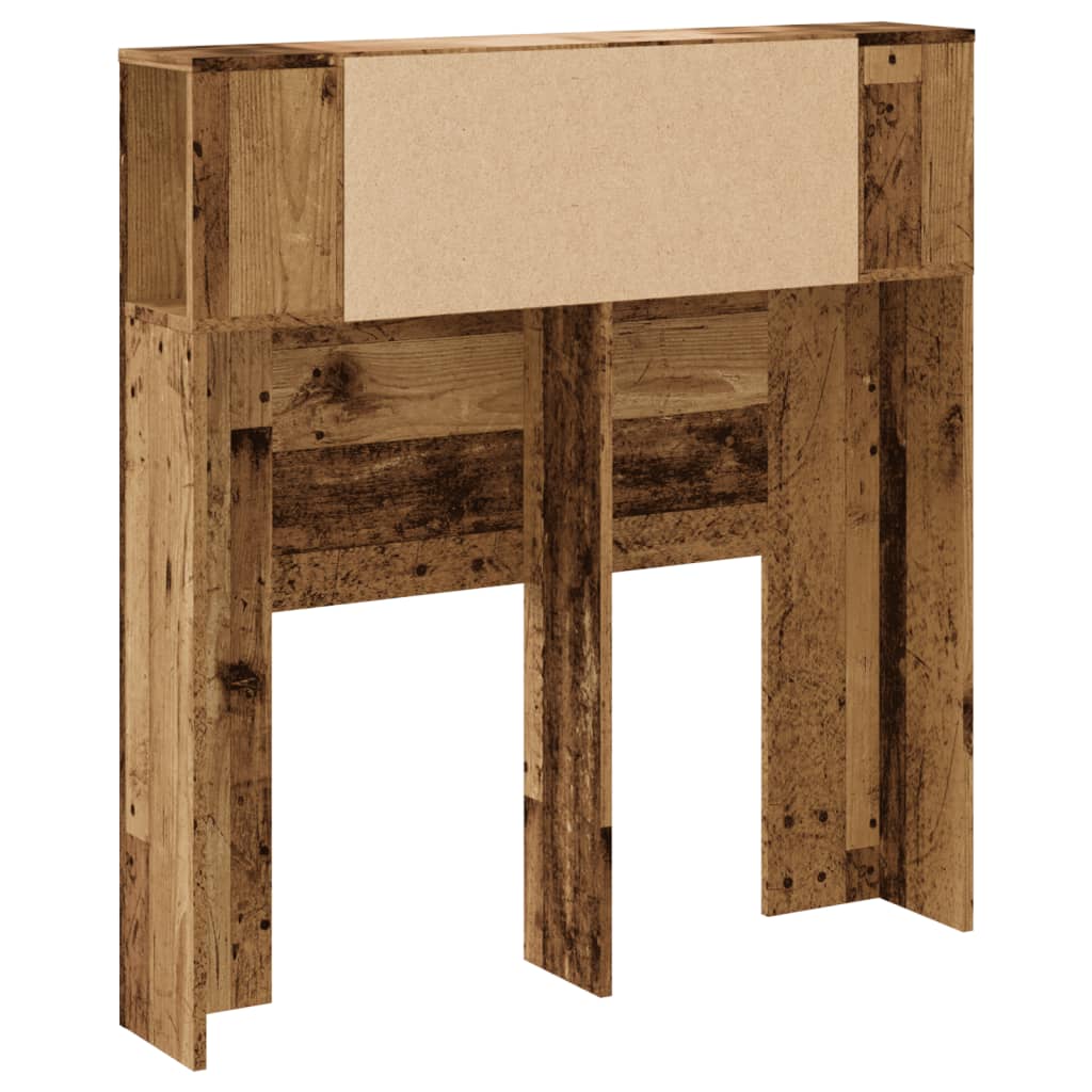 Hoofdbordkast 100x19x104,5 cm bewerkt hout oud houtkleurig