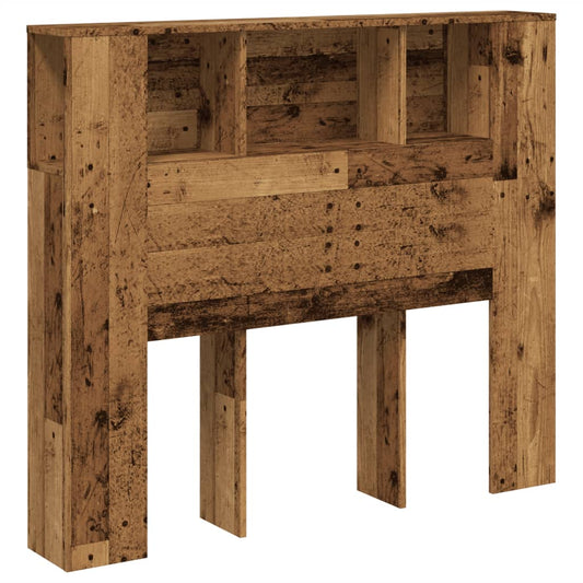 Hoofdbordkast 120x19x104,5 cm bewerkt hout oud houtkleurig