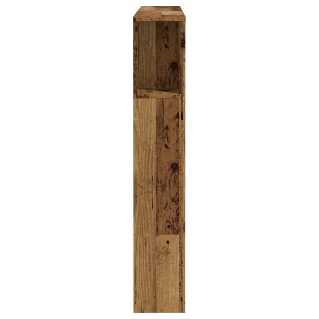 Hoofdbordkast 120x19x104,5 cm bewerkt hout oud houtkleurig