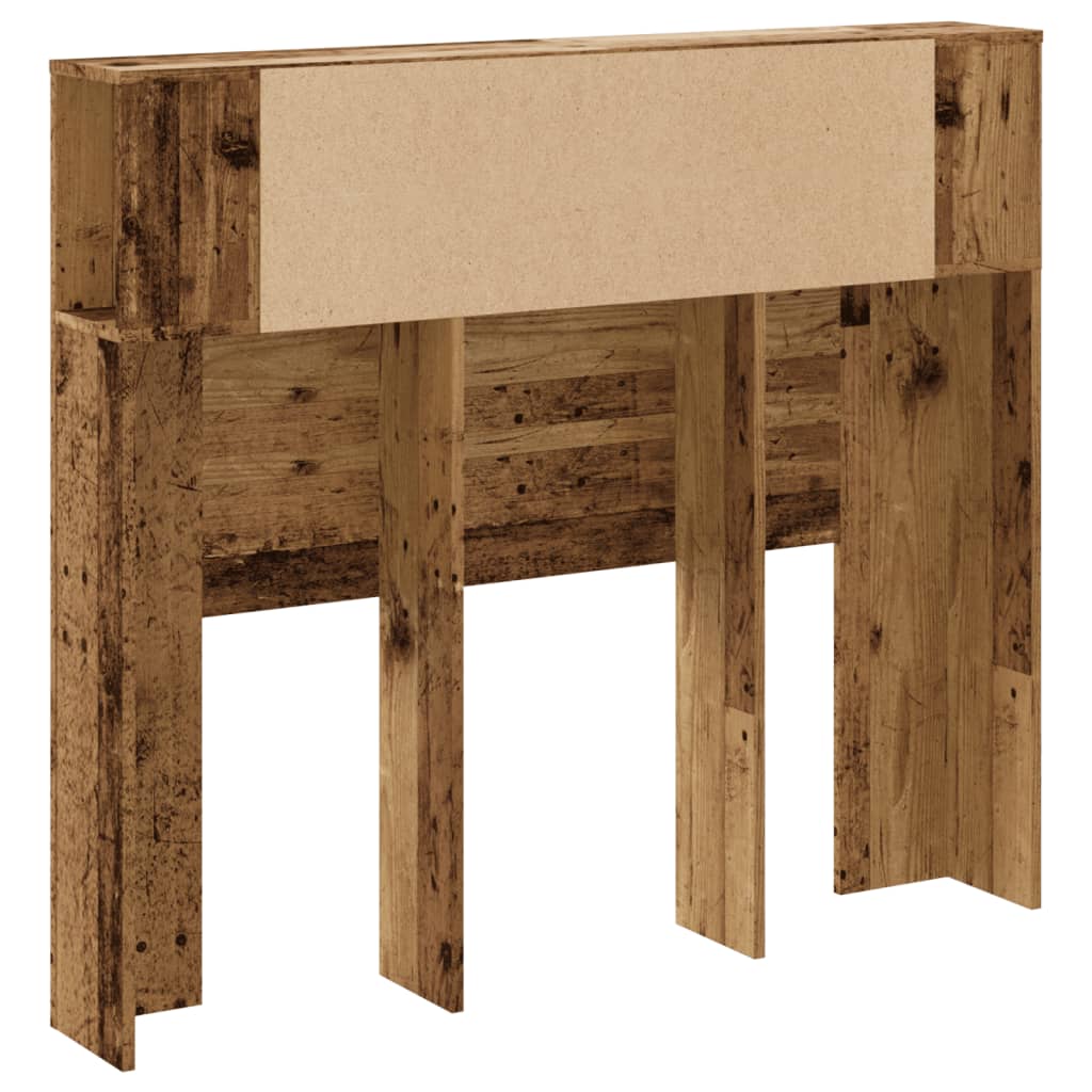 Hoofdbordkast 120x19x104,5 cm bewerkt hout oud houtkleurig