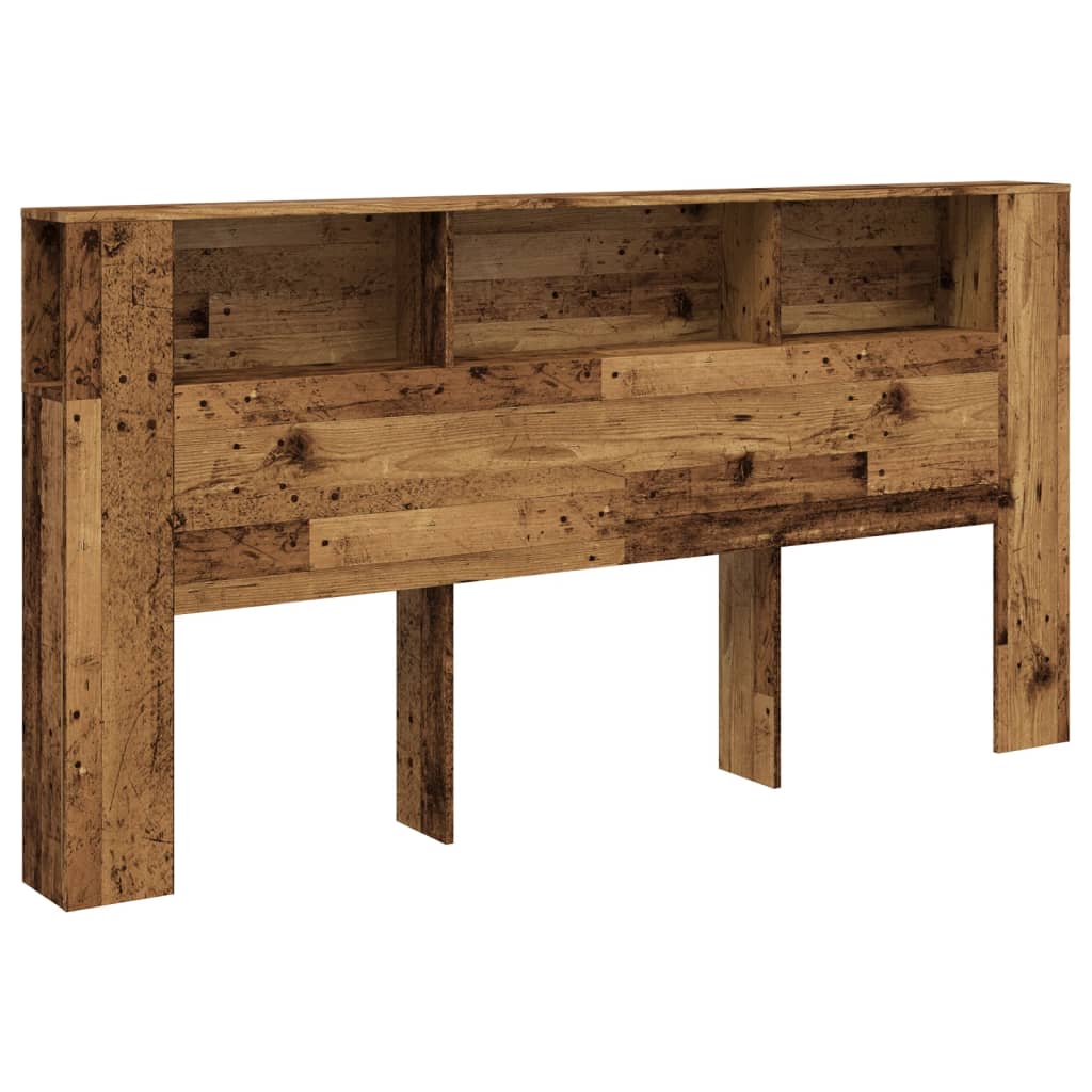 Hoofdbordkast 200x18,5x102,5 cm bewerkt hout oud houtkleurig