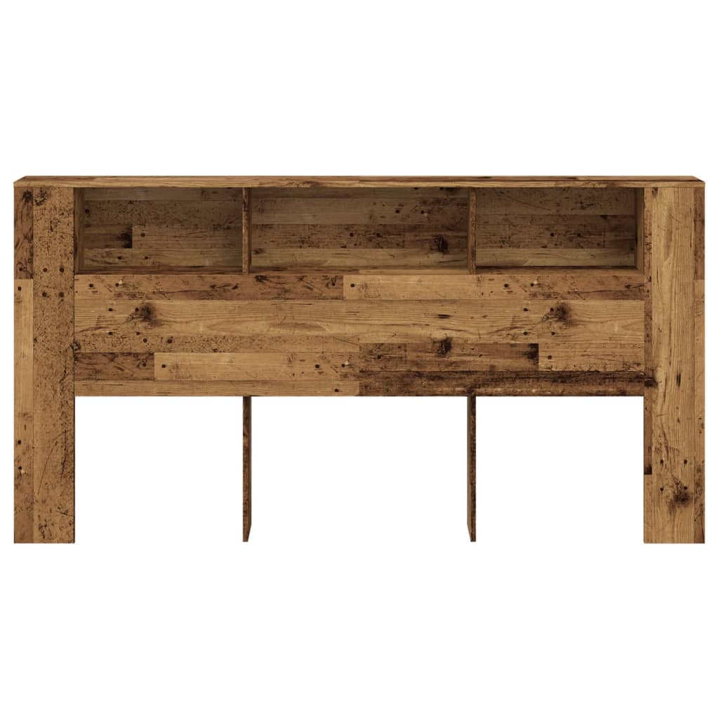 Hoofdbordkast 200x18,5x102,5 cm bewerkt hout oud houtkleurig