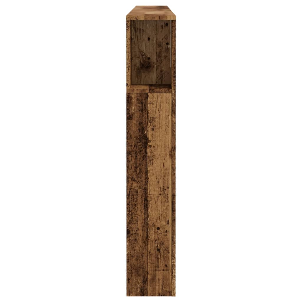 Hoofdbordkast 200x18,5x102,5 cm bewerkt hout oud houtkleurig