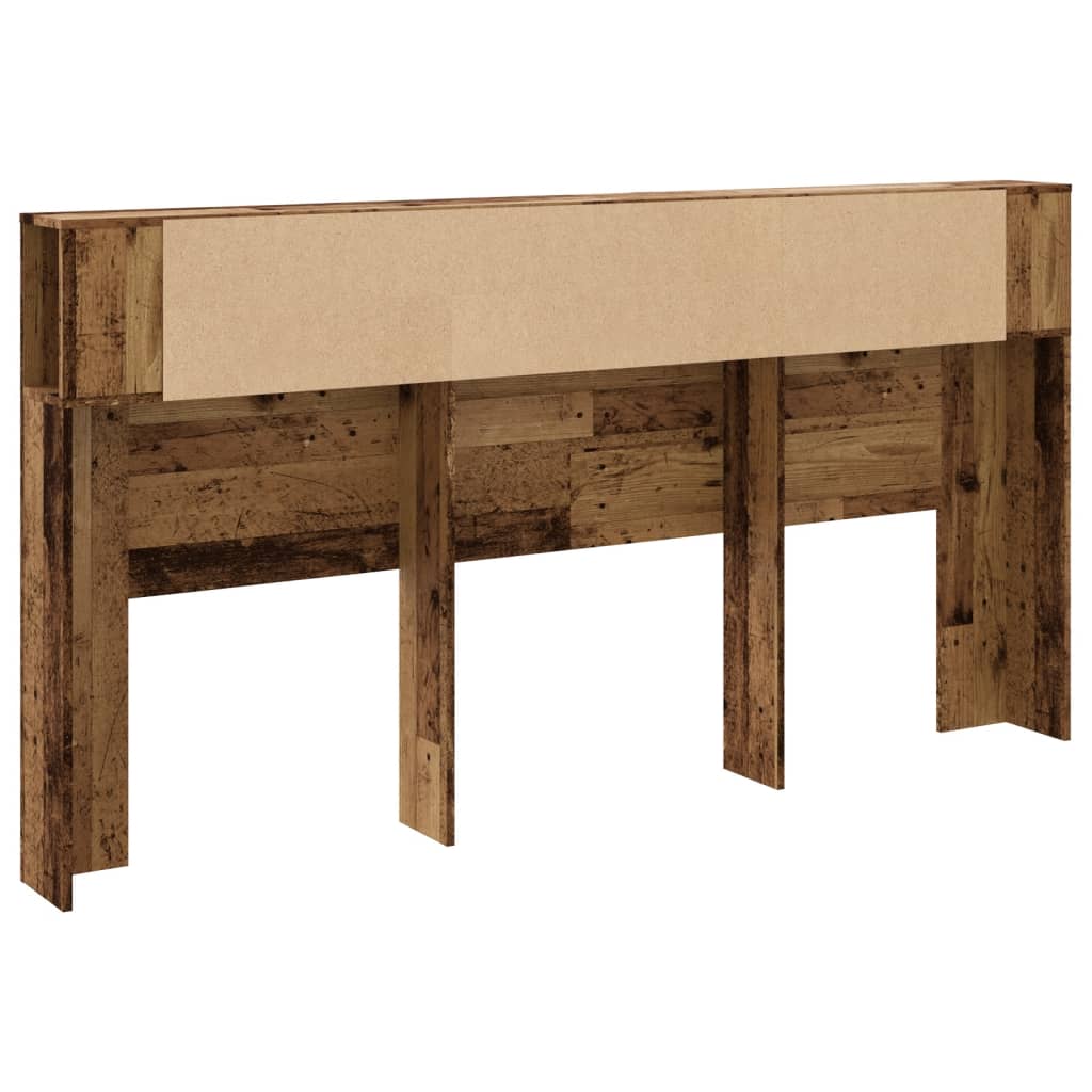 Hoofdbordkast 200x18,5x102,5 cm bewerkt hout oud houtkleurig