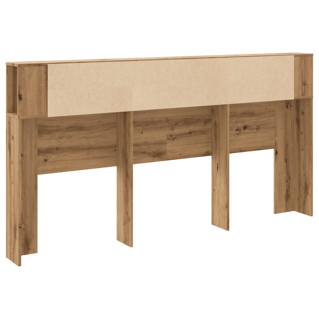 Hoofdbordkast 200x18,5x102,5 cm bewerkt hout artisanaal eiken