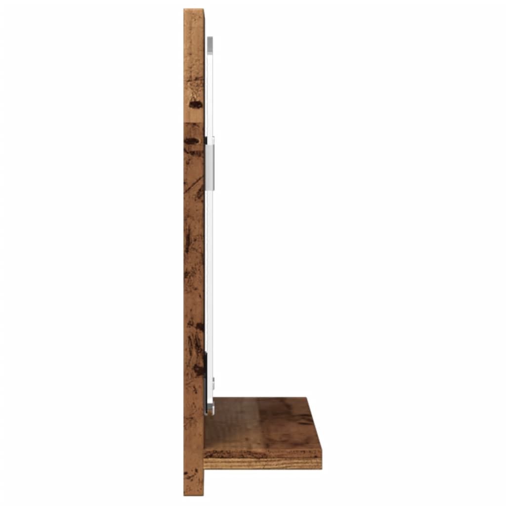 Badkamerspiegelkast 60x11x37 cm bewerkt hout oud houtkleurig