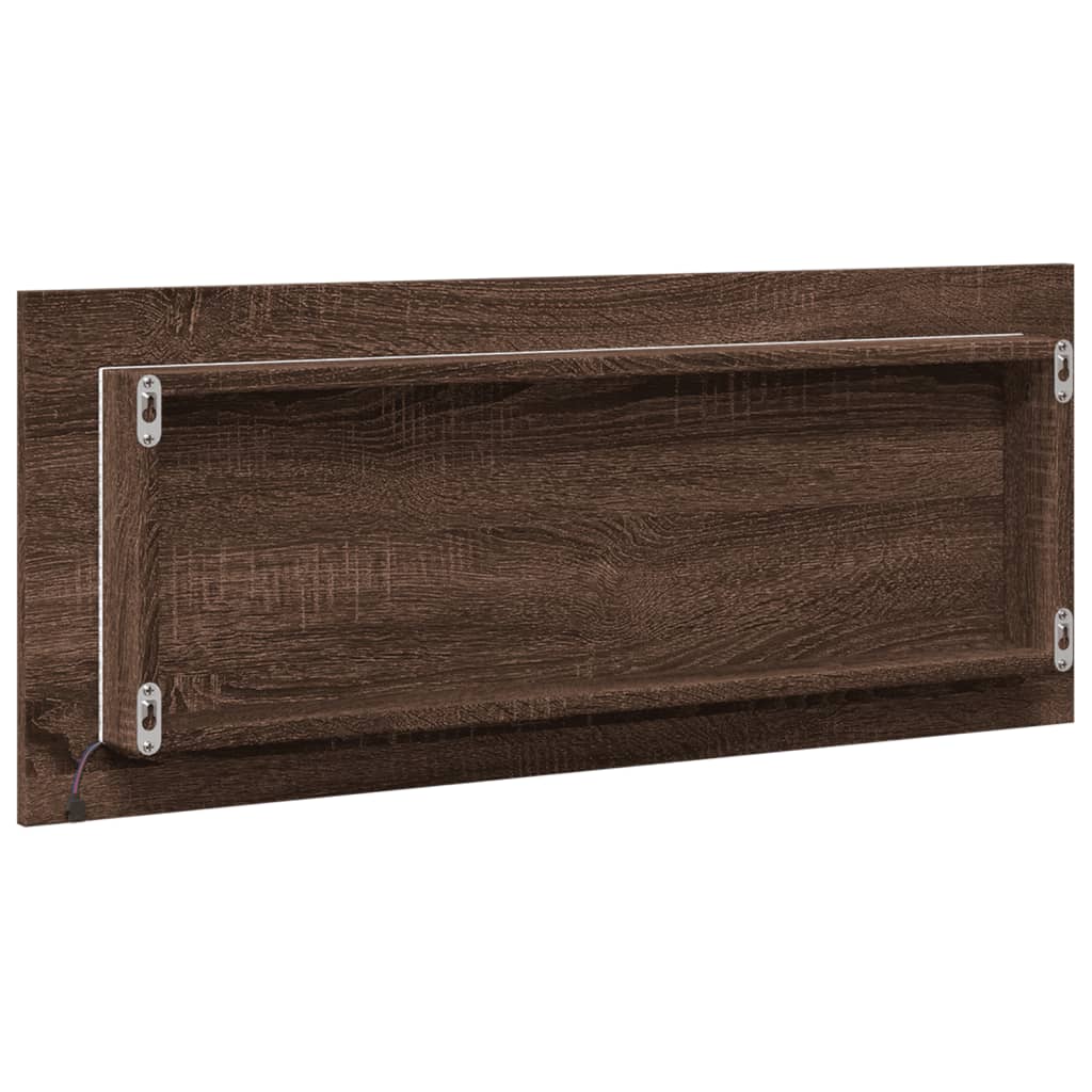 Badkamerspiegel met LED 100x8,5x37 cm bewerkt hout bruin eiken